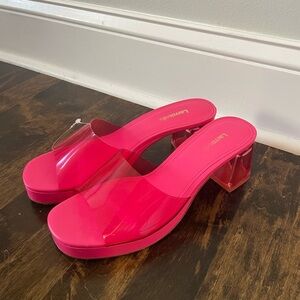 Larroude block heel sandals women’s size 7.5